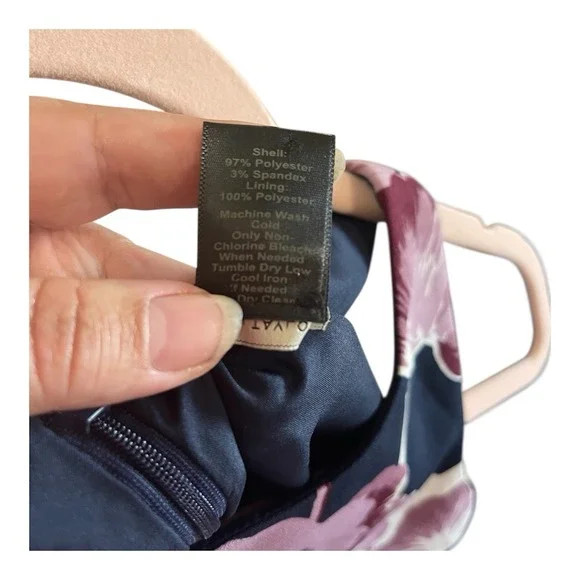 Ann Taylor Factory Floral Print Sheath Dress Sleeveless Navy Blue Purple W Sz 2 - Picture 4 of 7